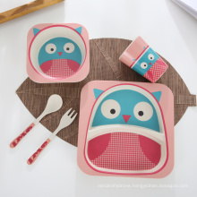 bamboo fiber kids dinnerware set